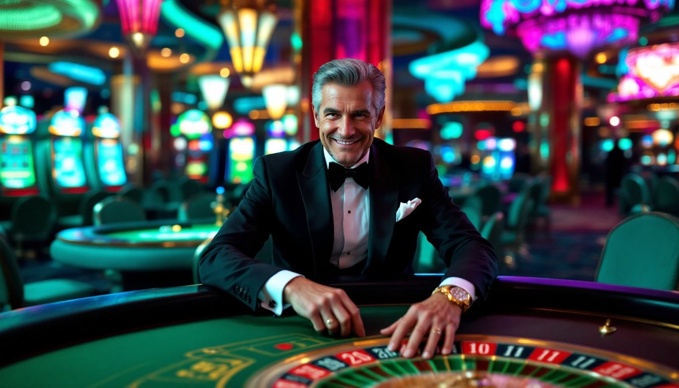 A high roller enjoying diverse casino games with attractive graphics.